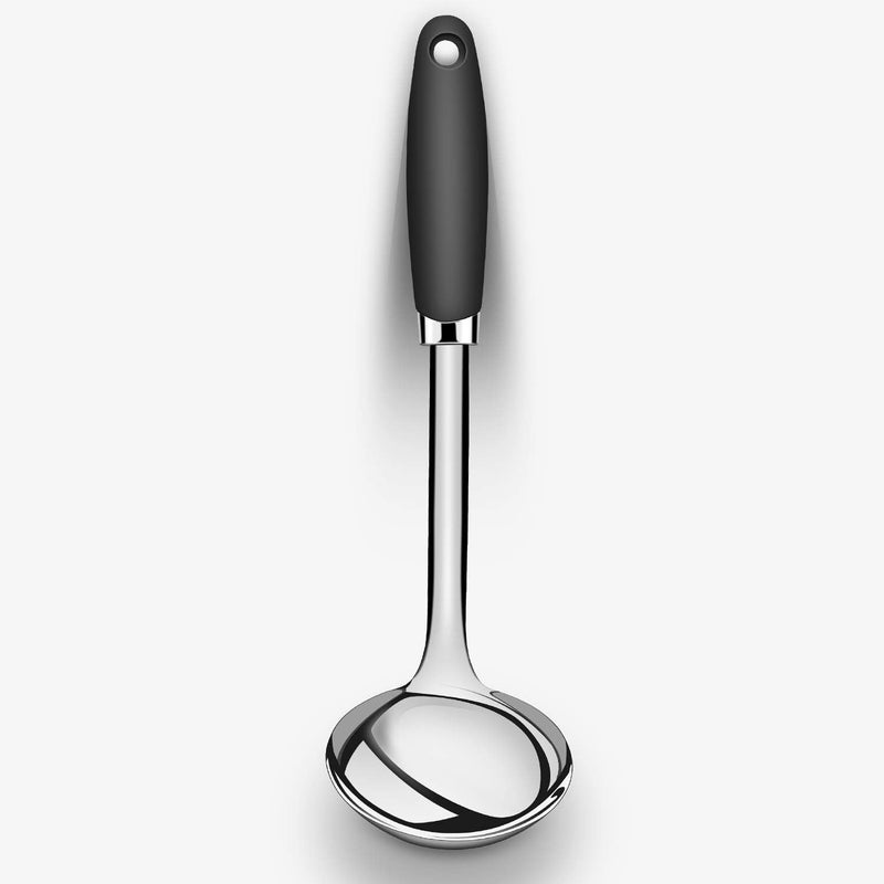 JXWING Brushed Stainless Steel Non-Slip Ergonomic Handle Ladle - Image 2
